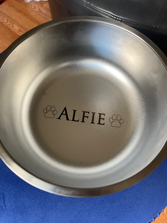 Custom dog bowl